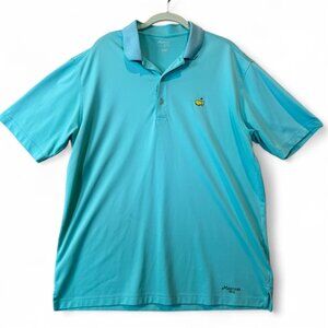 Masters Tech Aqua Blue Golf Polo Shirt Men’s Large Augusta National Logo